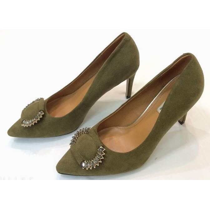 THANH LÝ G75 Giầy cao gót màu xanh rêu Size 38.5