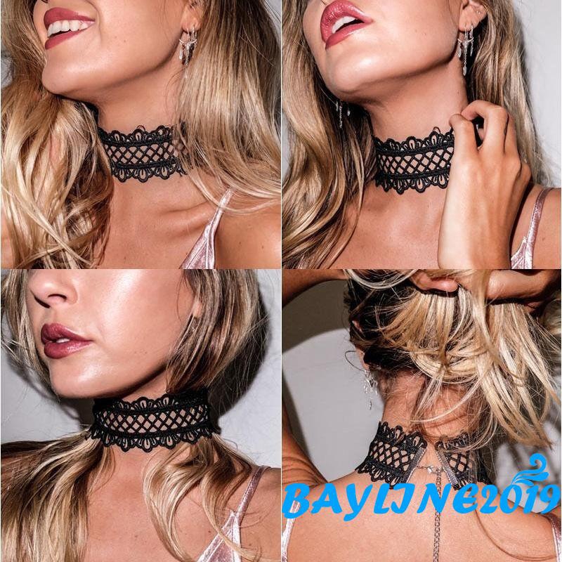 Vòng Cổ Choker Ren Đính Hoa Hồng Phong Cách Gothic