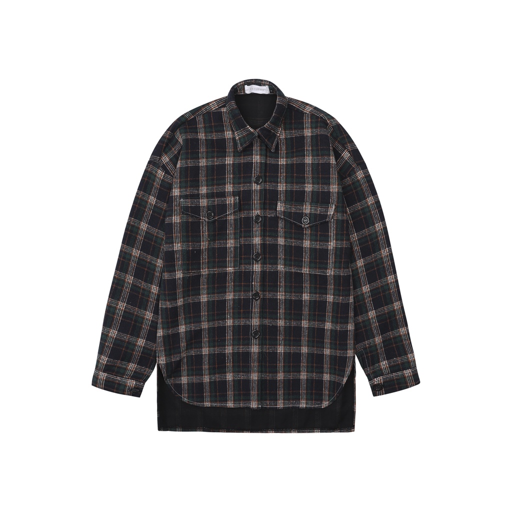 TATICHU - Tartan Shacket _ Áo nỉ bố caro form rộng