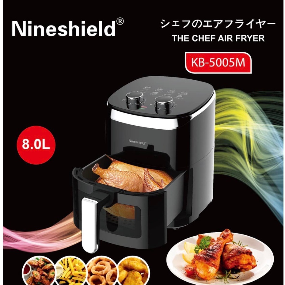 Nồi Chiên Không Dầu NINESHIELD Dung Tích 8L KB-5005M chính hãng
