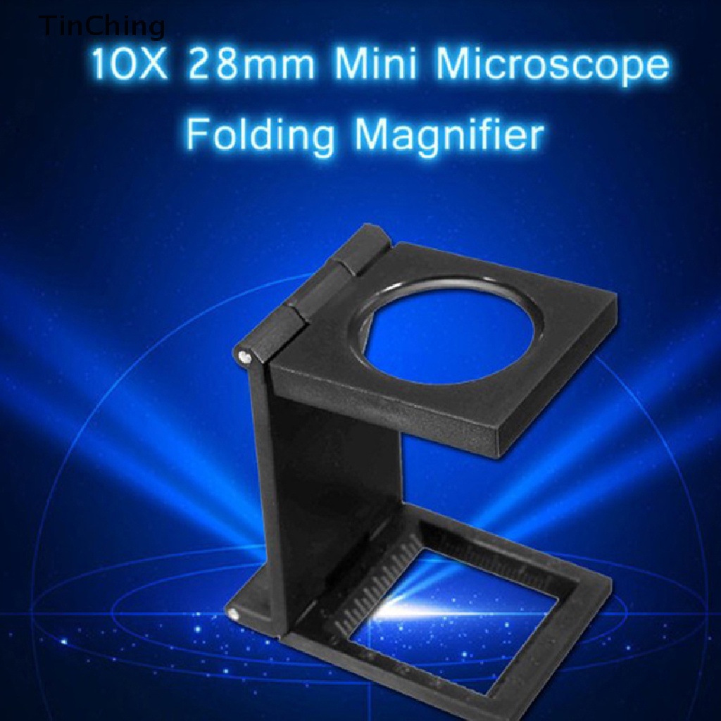 Kính lúp 10X 28mm có thể gấp lại kèm thước đo thiết kế tiện lợi dùng trong may vá