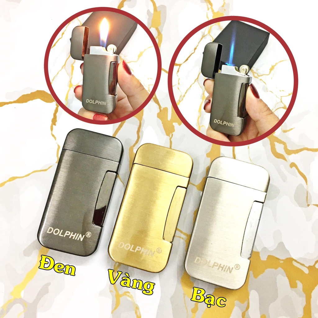 Hột-𝙌𝙪𝙚̣𝙩-𝘽𝙖̣̂𝙩-𝙇𝙪̛̉𝙖 𝑔𝑎𝑠 khò độc lạ 2 chế độ Dolphin Nhiều Màu Hợp Kim Nguyên Khối