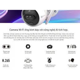 Camera IP WIFI 2M Ngoài Trời AI Thông Minh EZVIZ C3X  Màu Ban Đêm - C6N 1080 FULL HD thẻ nhớ 32G