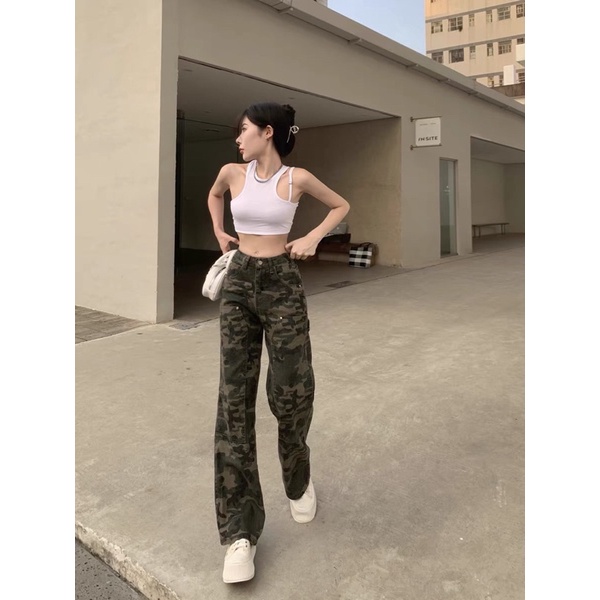 Quần Jean Lính Dáng Suôn