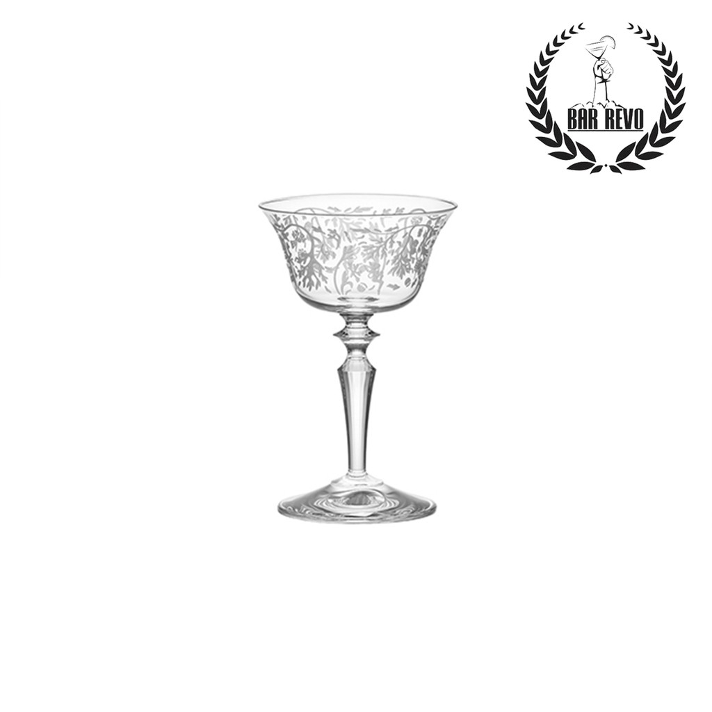 Cocktail martini Japan style glass- Ly thủy tinh họa tiết