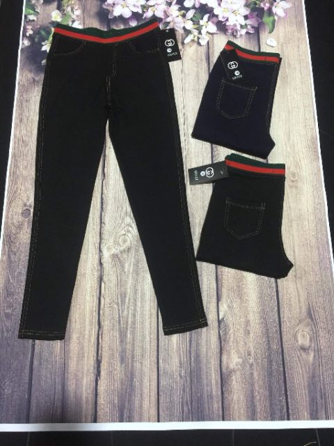 Quần Legging Giả Jean phối cạp thể thao | BigBuy360 - bigbuy360.vn