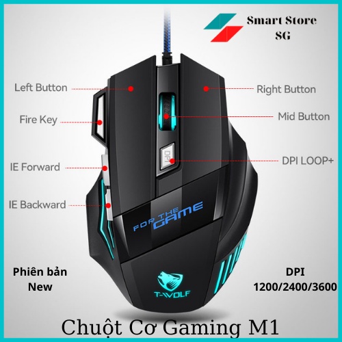 Chuột Máy Tính Có Dây, Chuột Gaming V6 Cực Bền Đèn LED 7 Màu Thiết Kế Độc Đáo Cho Gaming