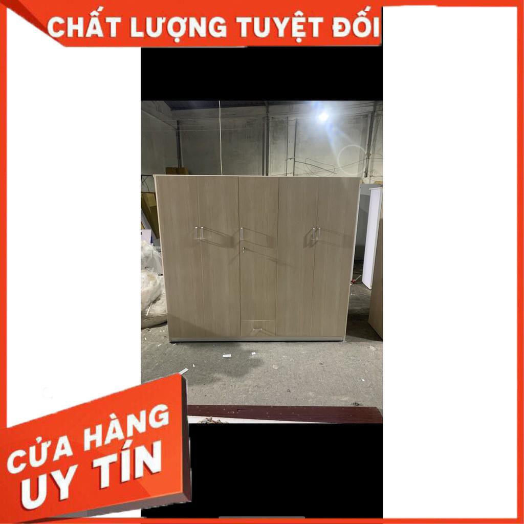 Tủ nhựa 5 cánh 2 ngăn kéo ngang 2m05 cao 1m84, nội thất phòng ngủ