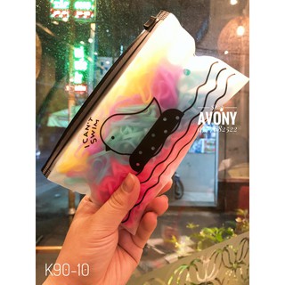 1 túi zip đựng Thun cột tóc (chun nịt) gam màu pastel