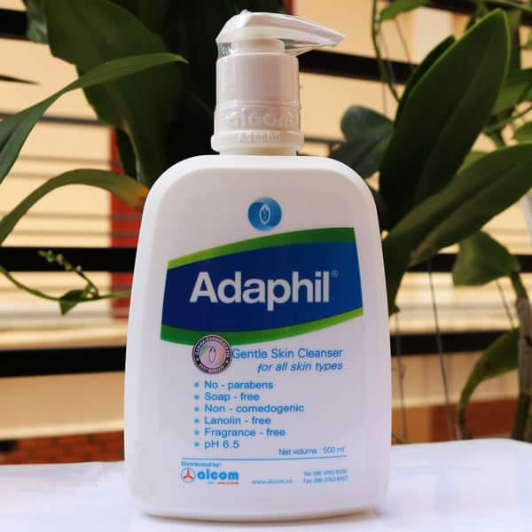 ADAPHIL [CHÍNH HÃNG] SỮA RỬA MẶT DỊU NHẸ LÀNH TÍNH, NGỪA MỤN CHAI 125ML và 500ml