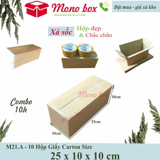 Bộ 10 thùng hộp giấy carton 25x10x10