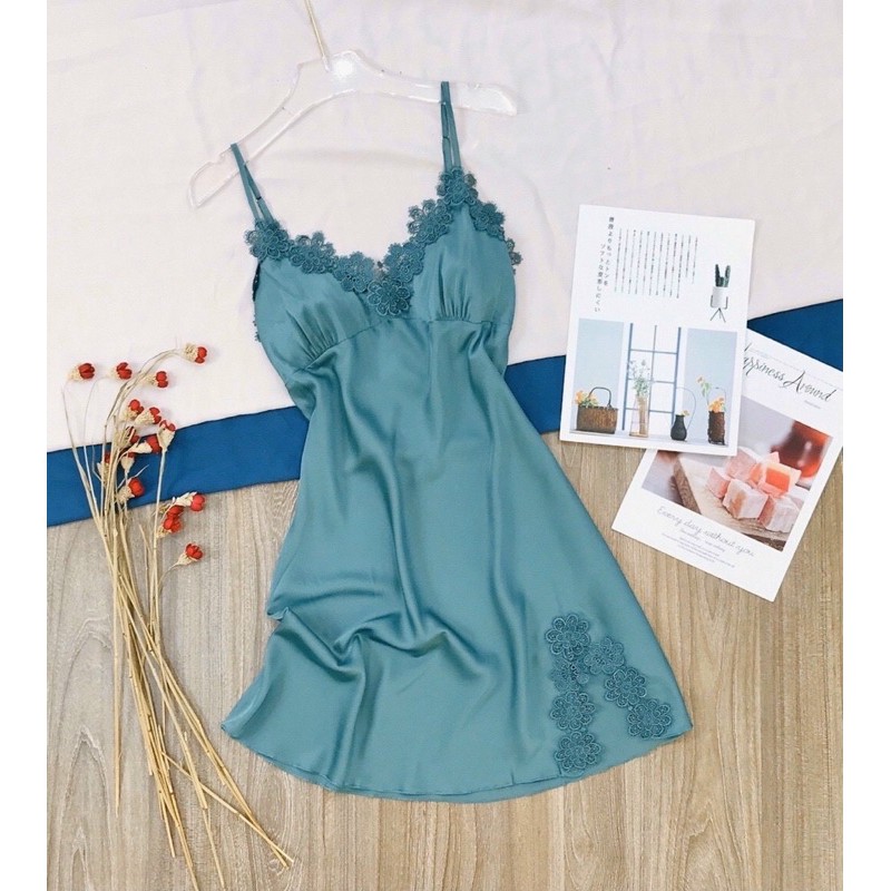 Sx413-1 váy ngủ lụa satin - đầm ngủ cao cấp -kellywang