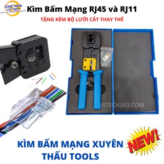 {TẶNG 5 LƯỠI DAO CẮT}Kìm Bấm Mạng Xuyên Thấu RJ45 TOOLS-SIÊU TIỆN LỢI VÀ KINH TẾ