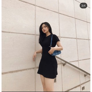 Đầm thun đen tay lỡ
