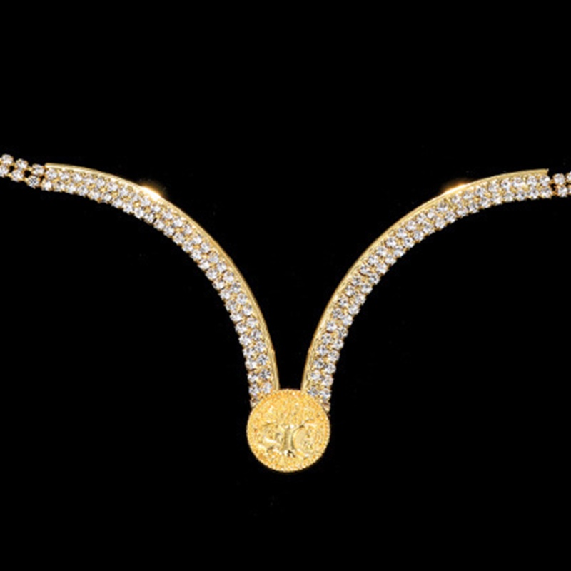 Dây Mắt Xích Đeo Cơ Thể Đính Đá Quyến Rũ Cho Nữ