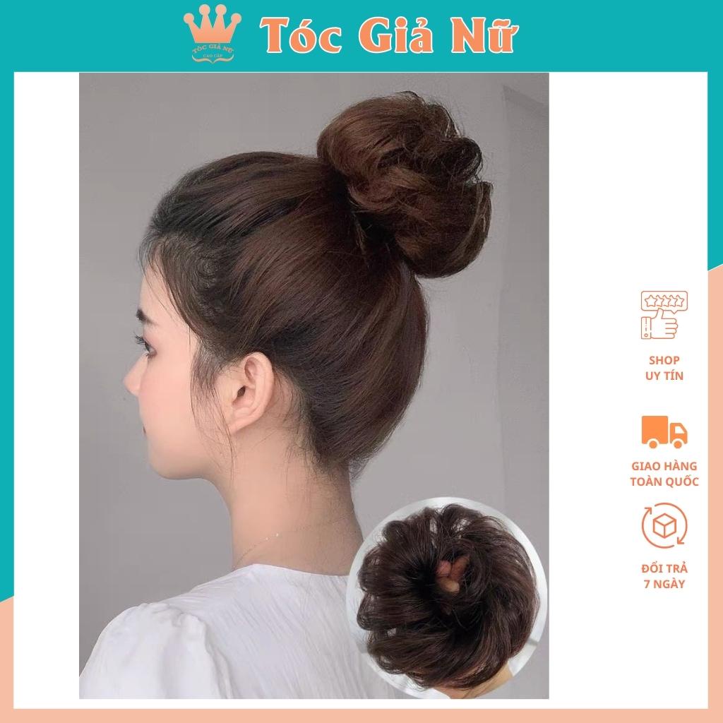Tóc giả búi xoăn đẹp- hình thật tại shop