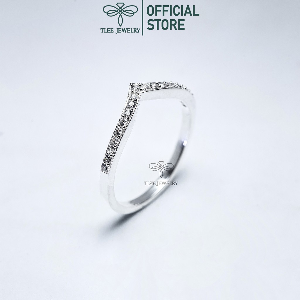 Nhẫn bạc nữ TLEE cung nạm đá một hàng sang trọng TleeJewelry A0165