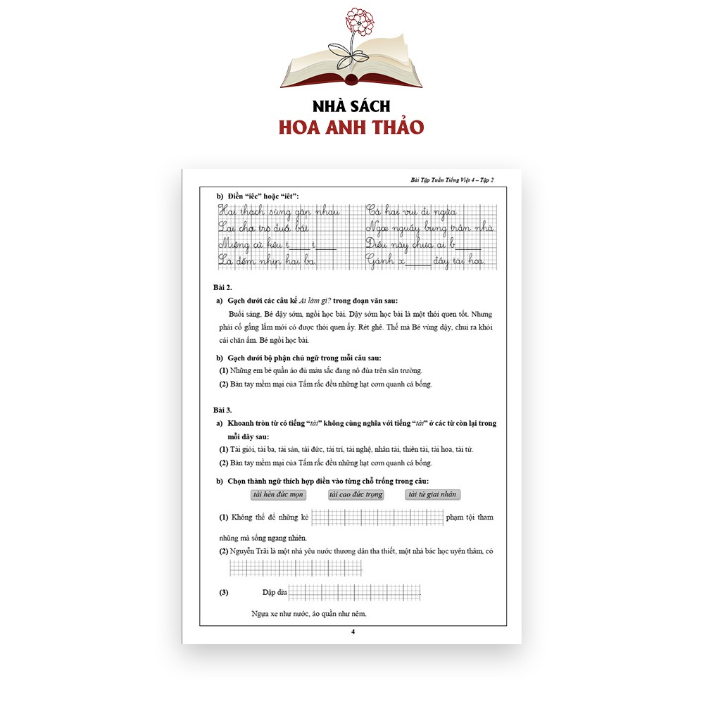 Sách - Bài tập tuần Toán và Tiếng Việt lớp 4 học kỳ 2 Bộ 2 quyển