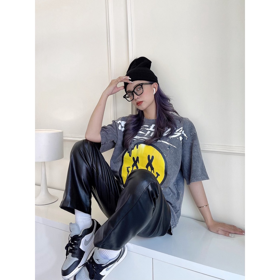 Áo Thun Form Rộng  Wash Tee Fun 2 Màu Xám Gonz | BigBuy360 - bigbuy360.vn
