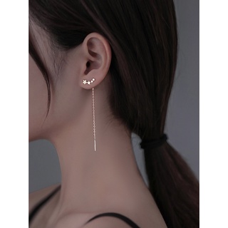 Bông tai,khuyên tai bạc 925 3 sao thả dây xinh xắn