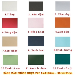 Phông Chụp Ảnh Nền Trơn PVC, 12 Màu Mới, Kích Thước 55x90cm Và 90x110cm, Hàng Mới Về