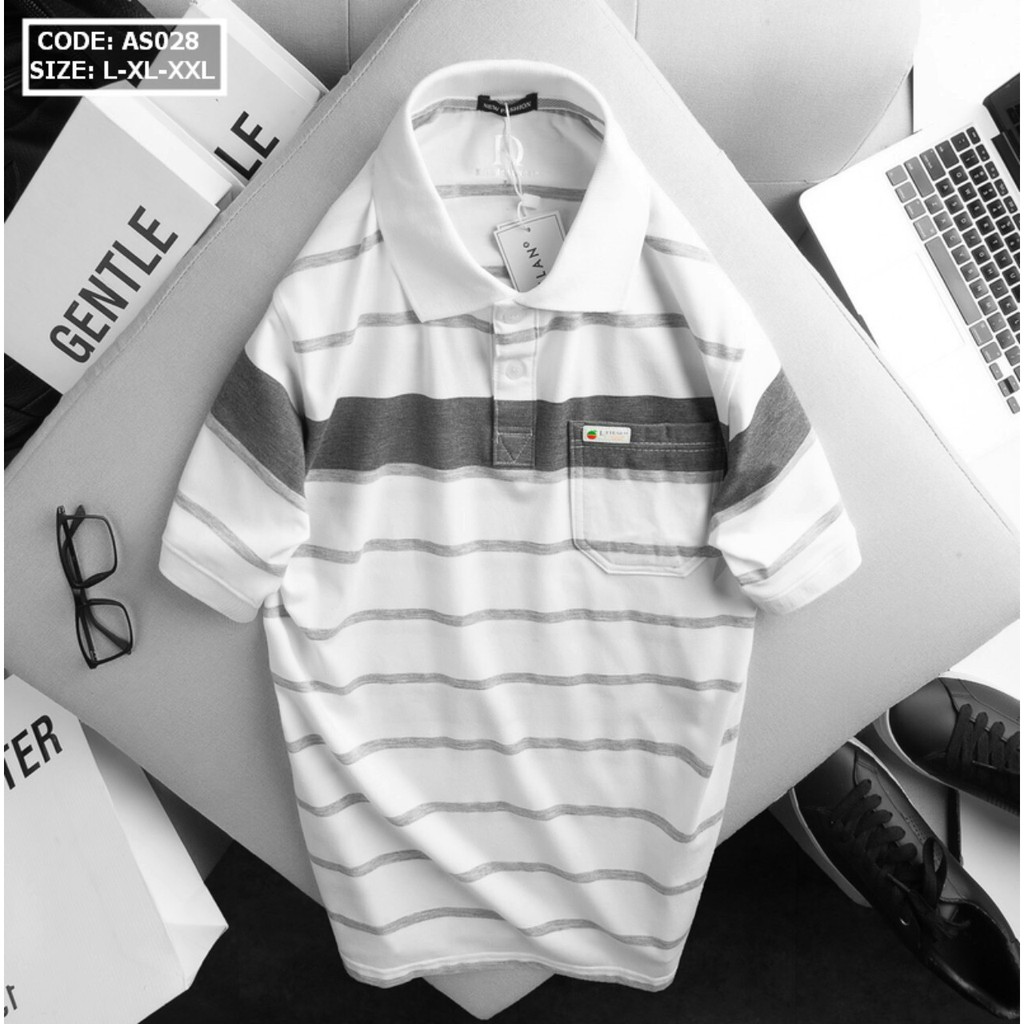 Áo Polo nam cổ bẻ phối có túi trung niên vải cá sấu Cotton xuất xịn,chuẩn form,sang trọng-lịch lãm -POLO NAM | BigBuy360 - bigbuy360.vn