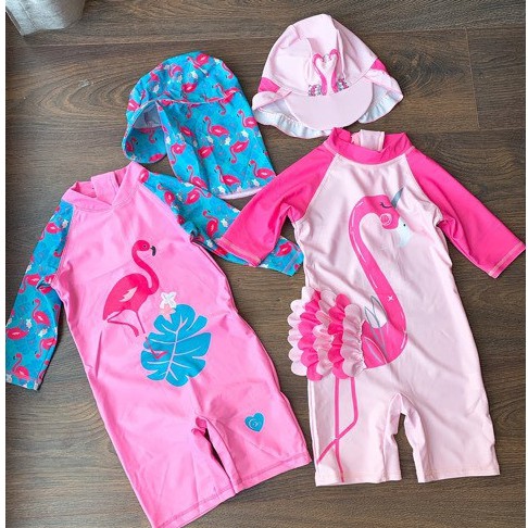 Đồ Bơi Cho Bé Gái Họa Tiết Chim Hồng Hạc Dễ Thương