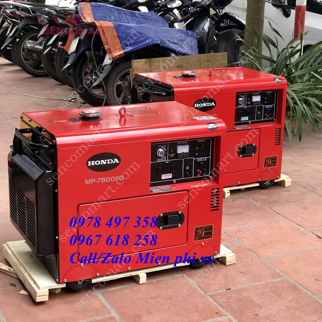 Máy phát điện Honda 6kw chạy dầu tủ cách âm siêu êm