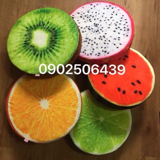 Gối tròn 3D trái cây. Hình thật