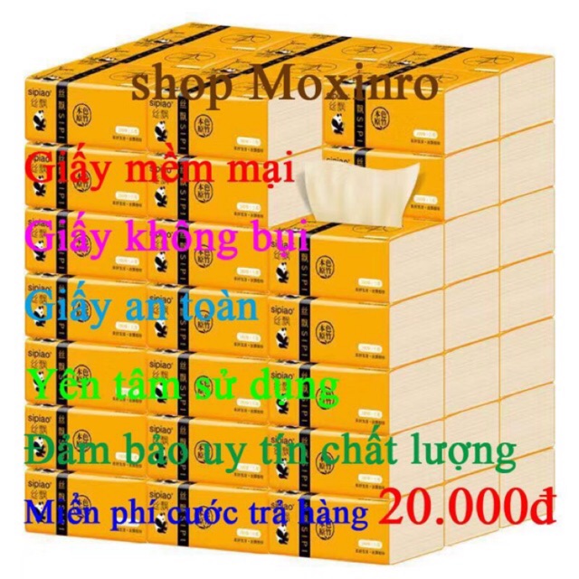 Giấy ăn gấu trúc sipiao giấy vệ sinh 300 tờ (30 gói 1 thùng)