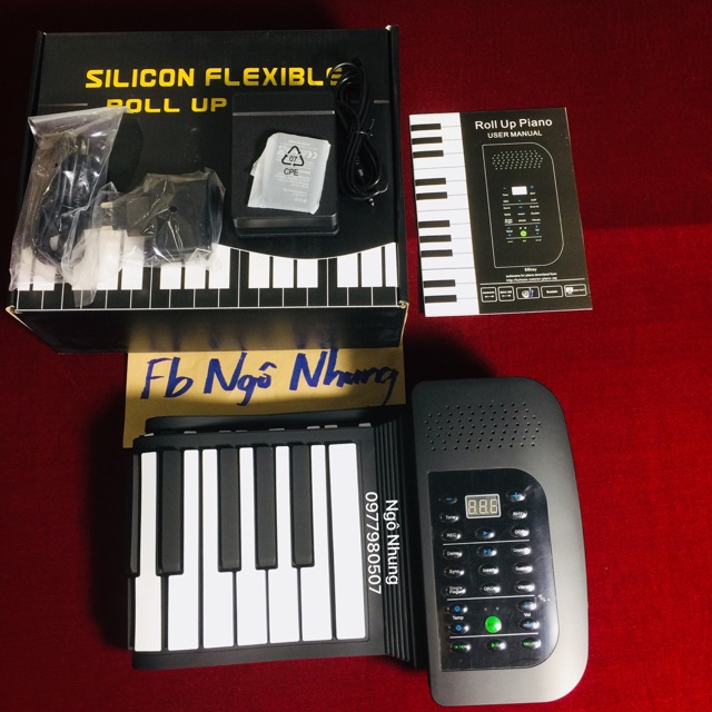 (Có video test) Đàn Piano 88 phím cuộn mềm dẻo Konix Flexible PA88 - Pin sạc 1000mAh