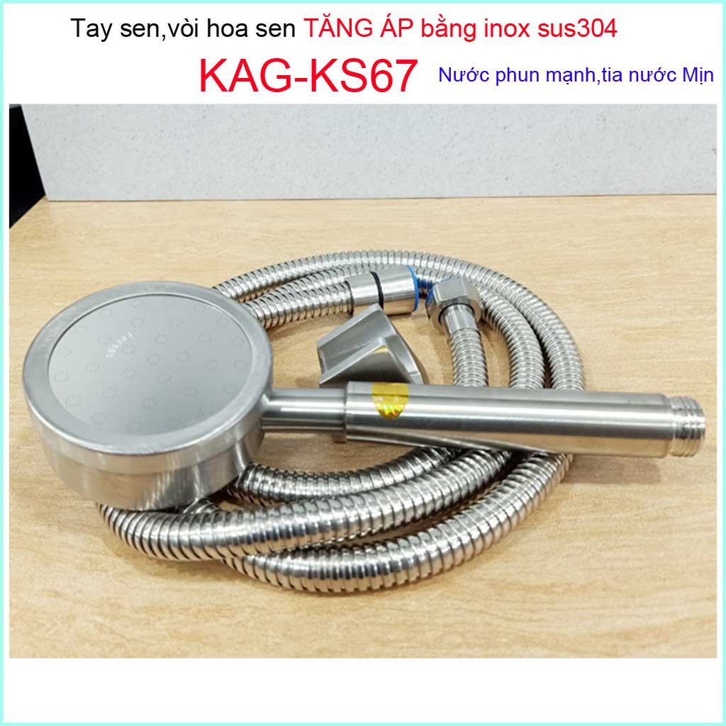 Vòi sen tăng áp SUS304 KAG-KS67, sen tắm tăng áp inox tia nước mạnh sử dụng siêu bền thiết kế đẹp