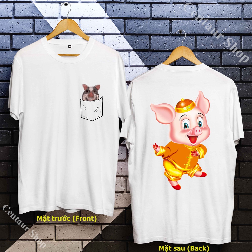 👉Áo Thun Tuổi Hợi - Áo Thun 12 con Giáp - Áo Thun con Heo - The Pig T-Shirt phong cách - PIG-014