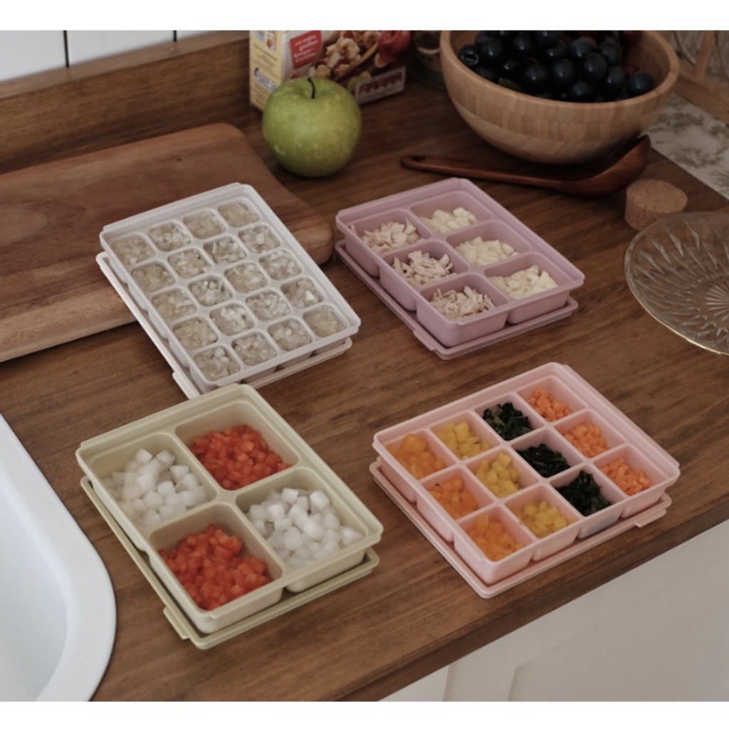 Khay trữ đông TGM silicon / Khay trữ đồ ăn dặm cho bé Silicone Platium, Made in Korea
