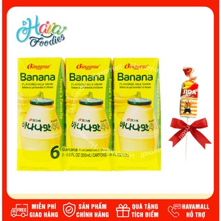 [HÀN QUỐC - DATE MỚI NHẤT] Sữa Chuối Binggrae 6 hộp/lốc - Tặng Kèm Kẹo Jida