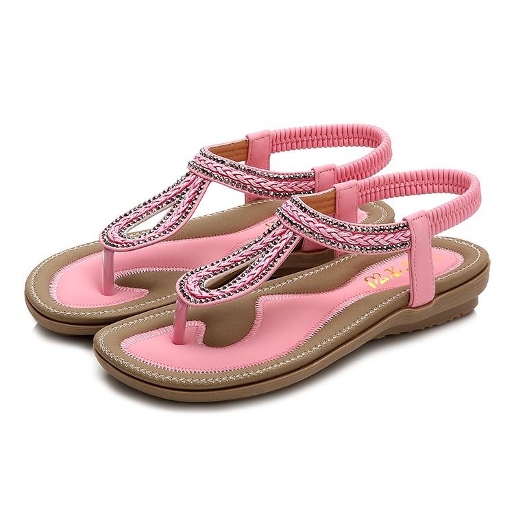 Dép Sandal Hở Ngón Mũi Tròn Đế Bằng Dành Cho Nữ