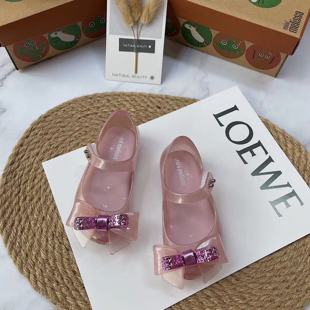 Giày Sandal Công Chúa Đính Nơ Xinh Xắn Cho Bé Gái US7-US9