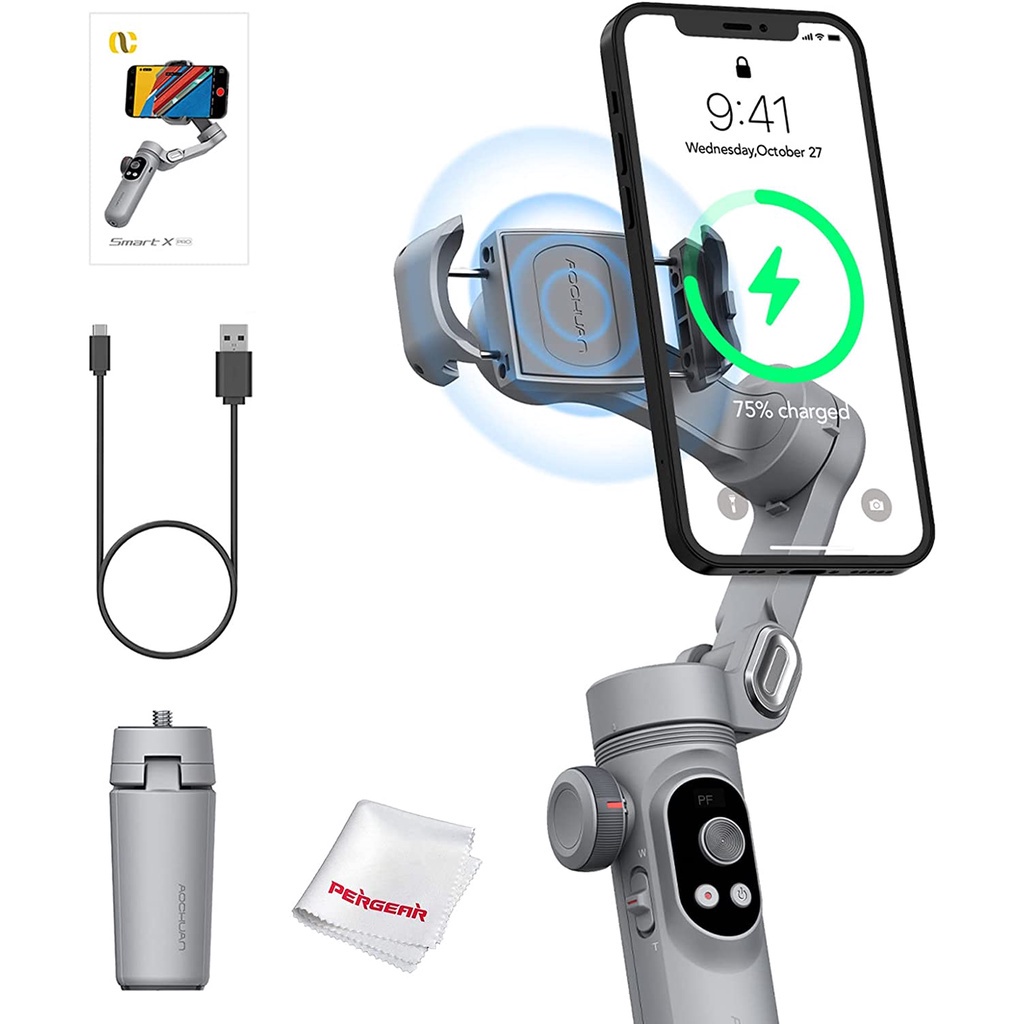 Tay cầm gimbal Smart X Pro chống rung - Gậy gimbal chống rung 3 trục đa năng cho điện thoại adroid, IOS kết nối dễ dáng