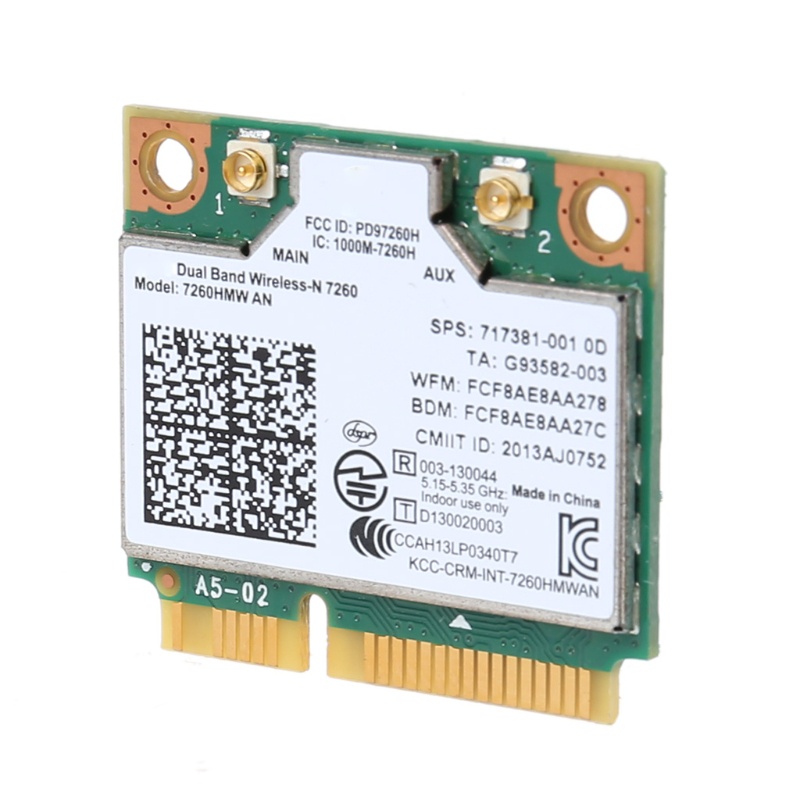 INTEL Thẻ Wifi không dây 300Mbps N 7260 7260HMW AN nửa Mini Pci-e Bluetooth 4.0 Wlan