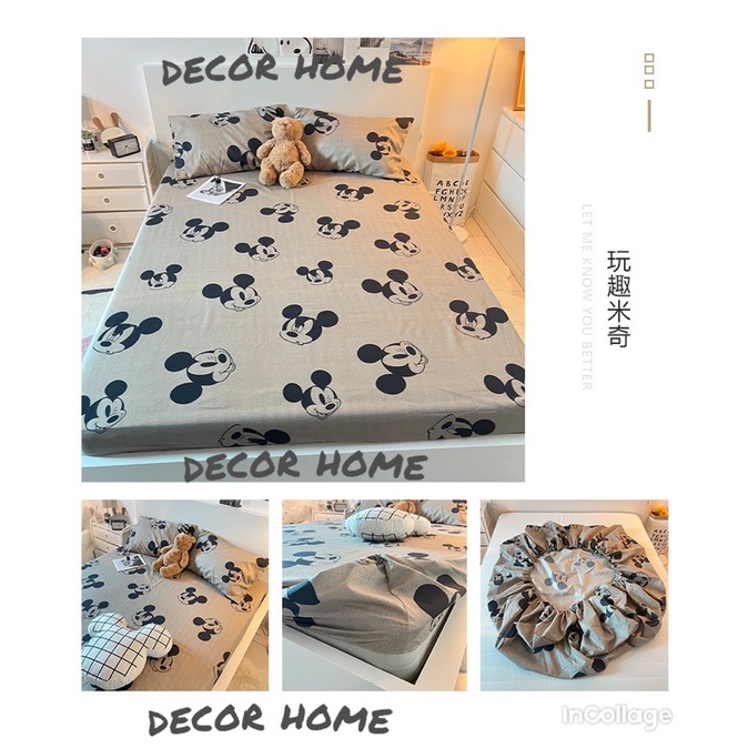 Bộ ga và vỏ gối Cotton Poly hàng Nhập Khẩu vải dày đẹp hot 2023 Decor Home