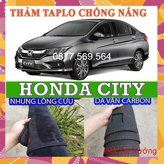 Thảm taplo honda city da vân carbon-nhung lông cừu