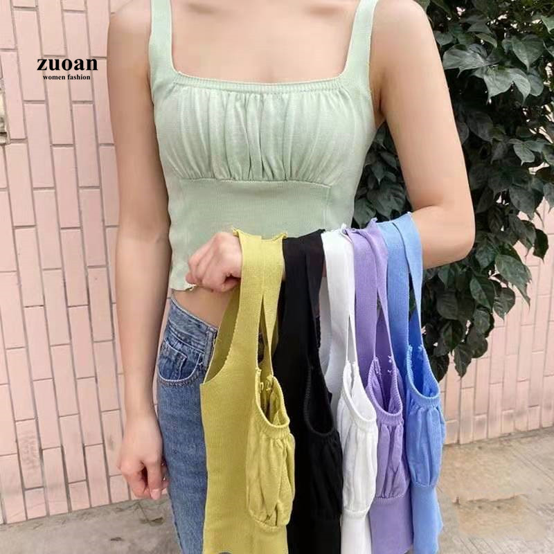 Áo Tank Top Dệt Kim Màu Trơn Lưng Cao Quyến Rũ Cho Nữ | WebRaoVat - webraovat.net.vn