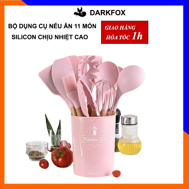Bộ dụng cụ nấu ăn, làm bánh nhà bếp 11 món silicon chịu nhiệt cao dai mềm không biến dạng - BDC01
