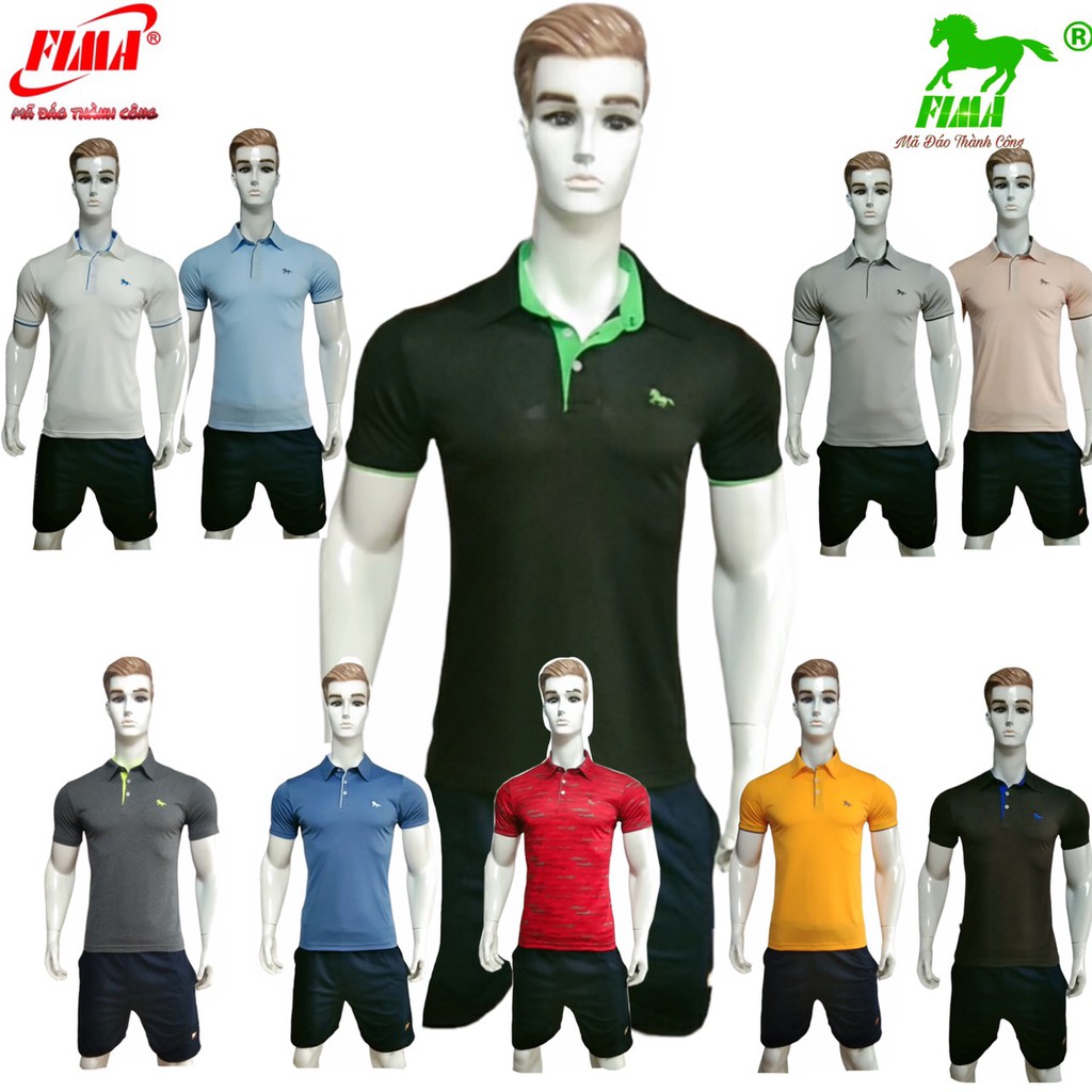 Áo Thun Nam Thể Thao FIMA FS017, Chất Thun Lạnh, Mát mịn, Co Giãn và thấm hút mùi hôi tốt, Logo CON NGỰA/FIMA