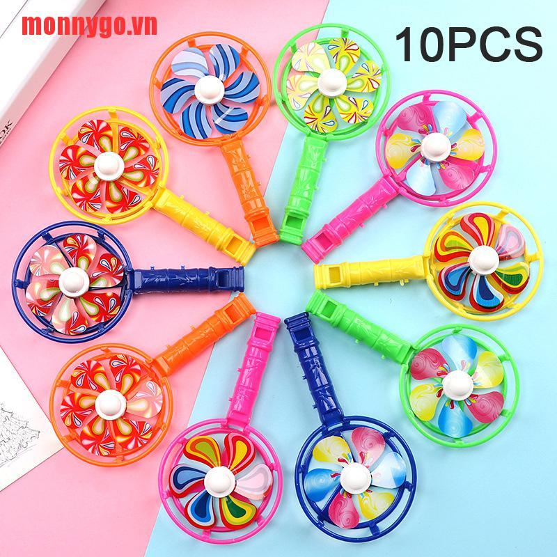 [monnygo]10PCS Children’s Toys Classic Plastic Whistle Windmill Festival Bi