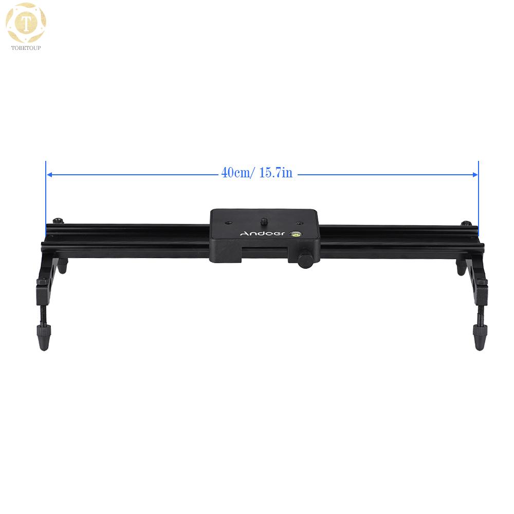 Shipped within 12 hours】 Andoer 40cm/ 15.7in Portable Aluminum Alloy Camera Track Dolly Slider Stabilizer Rail System Max. Load 6kg/ 1.3lb for DSLR Camera DV Camcorder Video Film Making Track Slider [TO]
