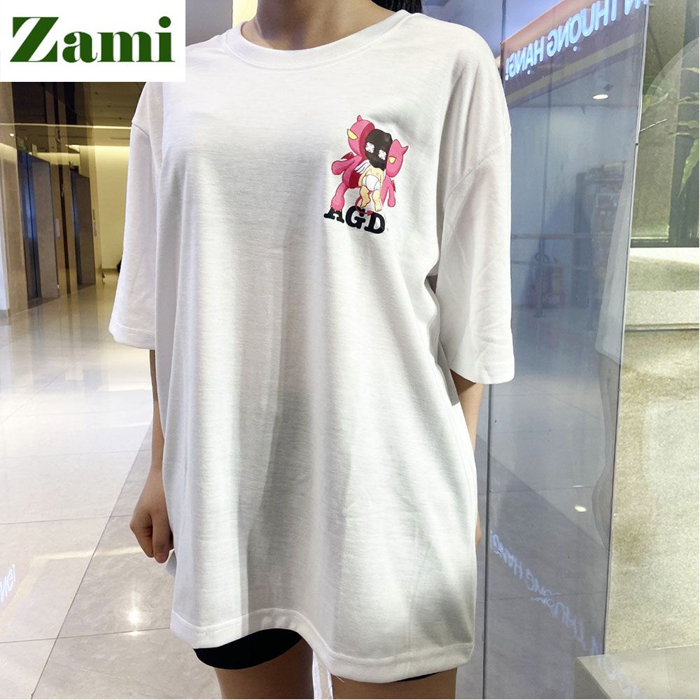 Áo Phông Unisex Nam Nữ Cổ Tròn Tay Lỡ Form Rộng Phong Cách Streetwear Basic Cool In Chữ Hoạ Tiết AGDV Monster ZT21 Zami | BigBuy360 - bigbuy360.vn