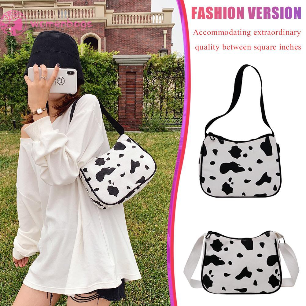 Túi vải canvas in họa tiết da bò thời trang thường ngày xinh xắn cho nữ | BigBuy360 - bigbuy360.vn