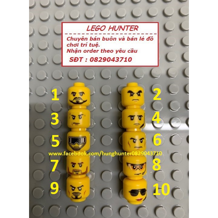 Lego Phụ kiện Minifigures : head nhân vật mặt biểu cảm màu vàng