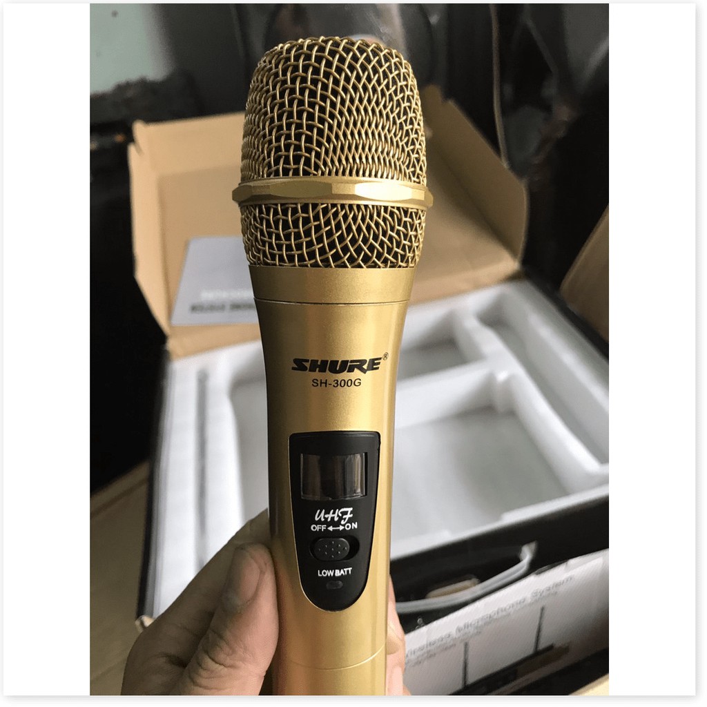 [ XẢ kHO ]·Bộ 2 Micro Không Dây Và Đầu Thu SHURE SH-300G Hát Karaoke (shures) Micro Kèm Đầu Thu Không Dây, Micro Hát Kar